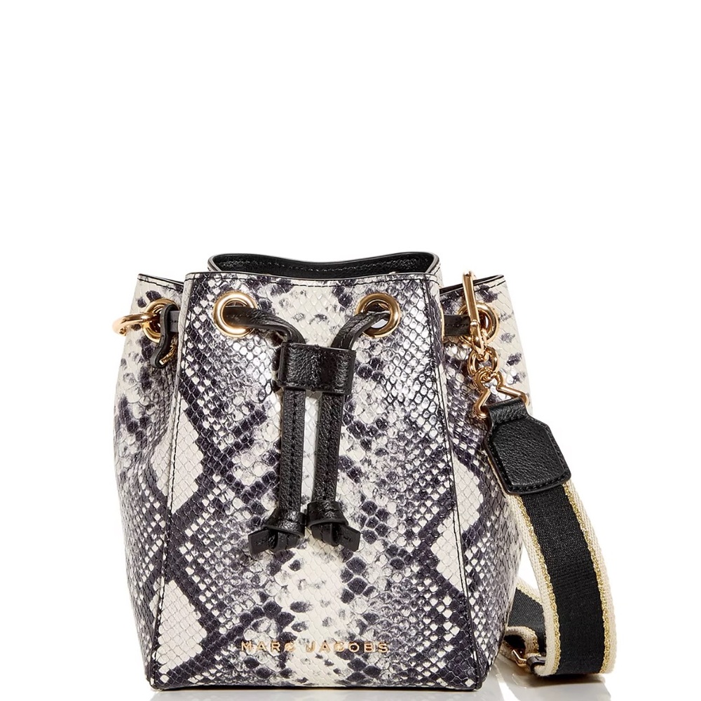 The Bucket Bag Snake Embossed Leather Crossbody